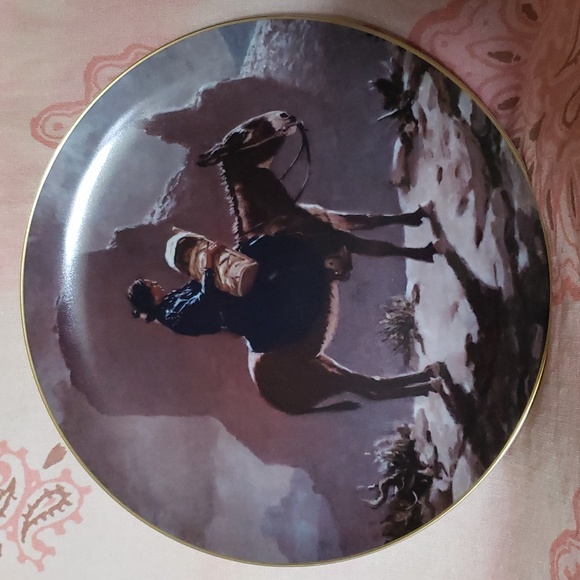 Navajo Madonna Plate Donkey Native American Southwestern Western - Picture 1 of 8